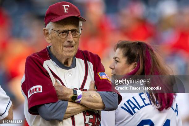 Bill Pascrell, head coach of the Democrats before the start of the Congressional Baseball Game at Nationals Park on June 14, 2023 in Washington, DC....