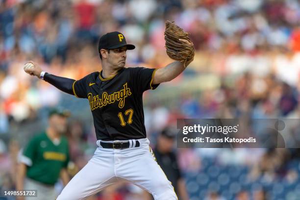 Rep. Chris Deluzio pitches against the Republicans in the Congressional Baseball Game at Nationals Park on June 14, 2023 in Washington, DC. The...