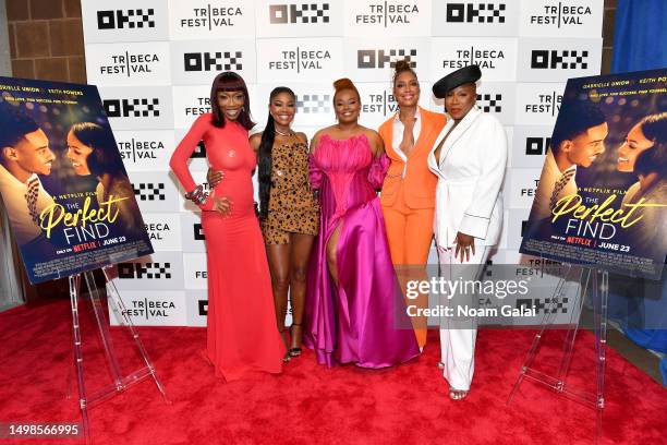 Junglepussy, Gabrielle Union, Numa Perrier, T.S. Madison, and Aisha Hinds attend "The Perfect Find" World Premiere at Tribeca Film Festival at BMCC...