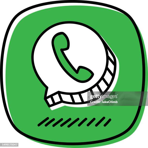 speech bubble phone doodle 2 - answering machine stock illustrations