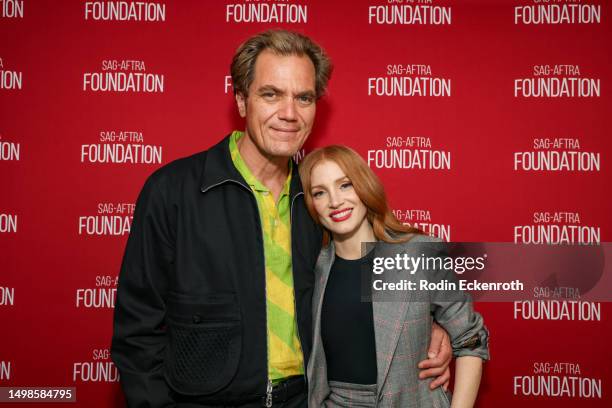 Michael Shannon and Jessica Chastain attend the SAG-AFTRA Foundation Conversations - "George & Tammy" at SAG-AFTRA Foundation screening room on June...