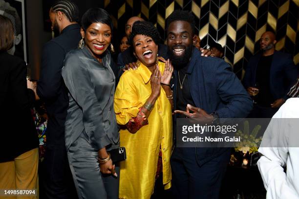 Caroline Chikezie and Janet Hubert attend the after party for "The Perfect Find" World Premiere at Tribeca Film Festival at American Cut on June 14,...