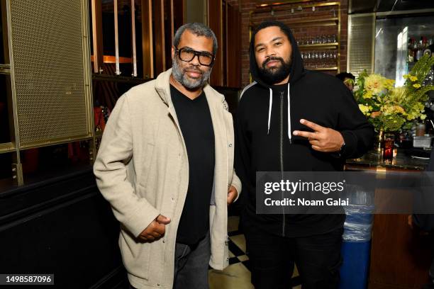 Jordan Peele and Tommy Oliver attend the after party for "The Perfect Find" World Premiere at Tribeca Film Festival at American Cut on June 14, 2023...