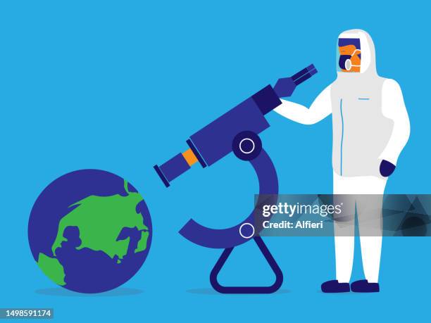 examining earth - meteorologist stock illustrations