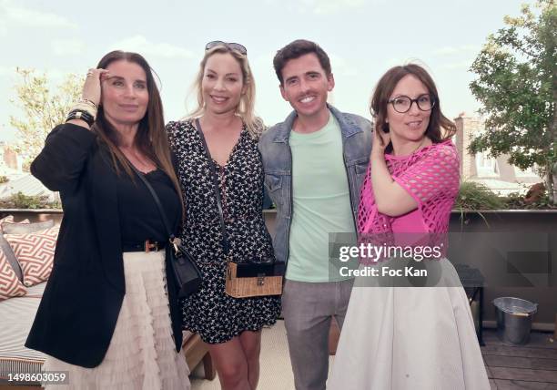 Alice Monteiro, Charlotte Bouteloup, Yoann Larouche and Hotel Brach director Virginia Persol attend Evok 2023 Literary Awards at Hotel on June 14,...