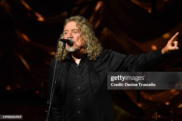 Robert Plant performs at the Pearl Concert Theater in the Palms Casino Resort on June 14, 2023 in Las Vegas, Nevada.