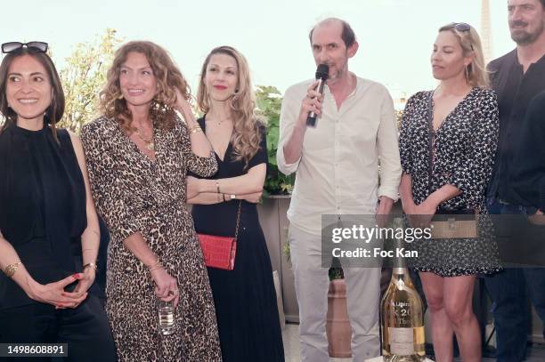 Keren Ann, Aurelie Saada, Tristane Banon, Evok 2023 recipient David Thomas, Charlotte Bouteloup and David Bellemere attend Evok 2023 Literary Awards...