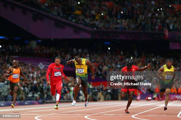 Churandy Martina of Netherlands, Ryan Bailey of the United States, Usain Bolt of Jamaica, Justin Gatlin of the United States, Yohan Blake of Jamaica...