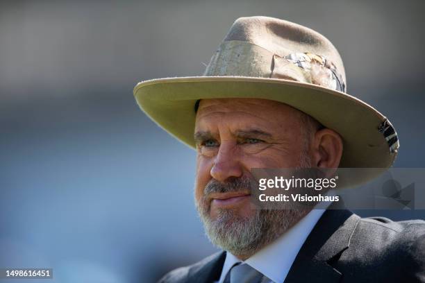 Former Australia batsman Matthew Hayden during day two of the ICC World Test Championship Final between Australia and India at The Oval on June 08,...