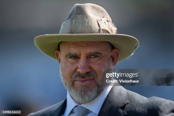 Former Australia batsman Matthew Hayden during day two of the ICC World Test Championship Final between Australia and India at The Oval on June 08,...