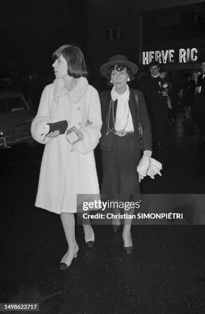 Coco Chanel à la 1ère de 'Mayerling' à Paris le 17 Décembre 1968, France.