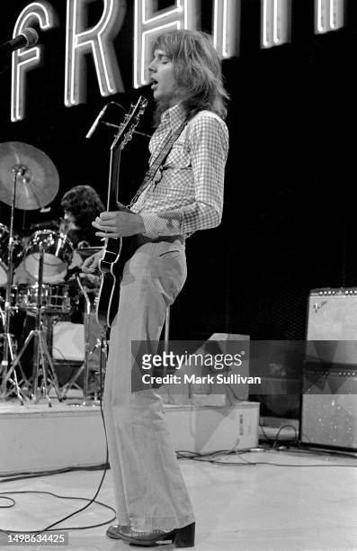 Singer/Musician/Songwriter Peter Frampton seen during rehearsal for The Midnight Special TV show at NBC Studios in Burbank, CA 1976.
