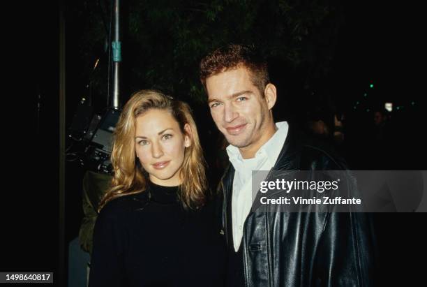 Jill Goodacre and Harry Connick Jr attends an event, United States, 1996.