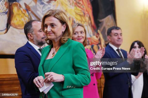 The new Conselleira de Promocion do Emprego e Igualdade, Elena Rivo, during the inauguration ceremony of the heads of the Consellerias de la Xunta,...