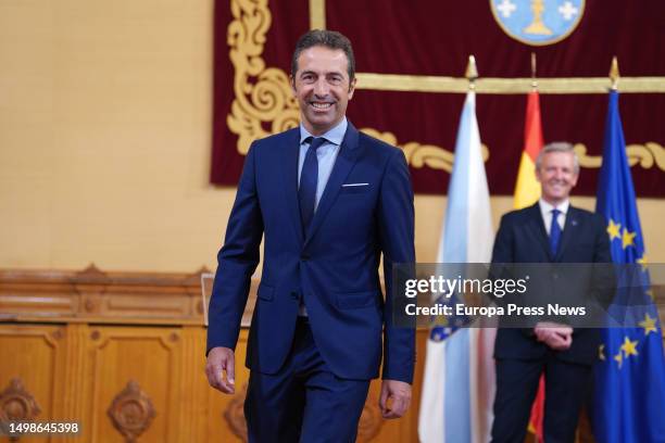 The new Regional Minister of the Sea, Alfonso Villares, during the inauguration ceremony of the heads of the Regional Ministries of the Xunta, at the...