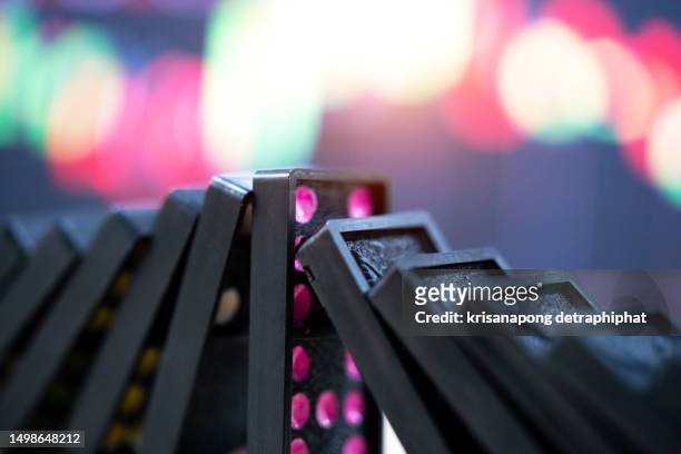 domino effect concept for business solution, strategy and successful intervention,insurance - fuss stock pictures, royalty-free photos & images