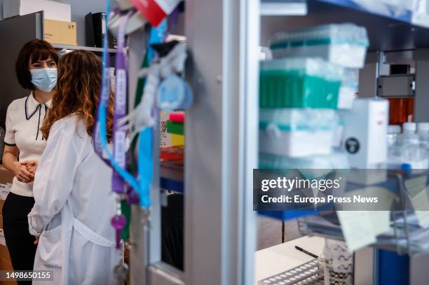 The Minister of Science and Innovation, Diana Morant , during her visit to the La Fe Health Research Institute in Valencia, on 15 June, 2023 in...