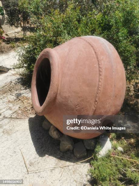 large earthenware garden pot - earthenware stock pictures, royalty-free photos & images