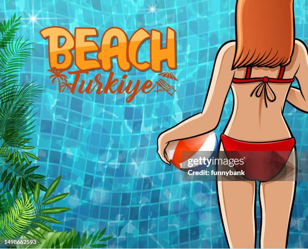 swimming pool frame - deep cleaning stock illustrations