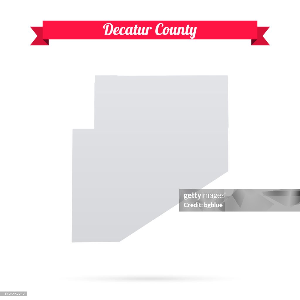 Decatur Indiana Mpa Decatur County Indiana Map On White Background With Red Banner High-Res ...