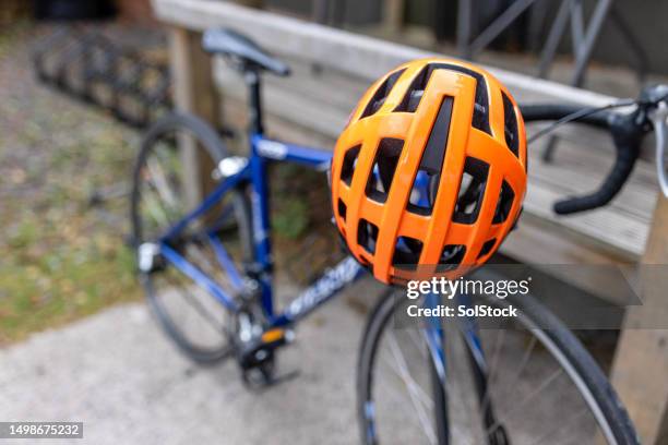 ready for a biking journey - cycling helmet stock pictures, royalty-free photos & images