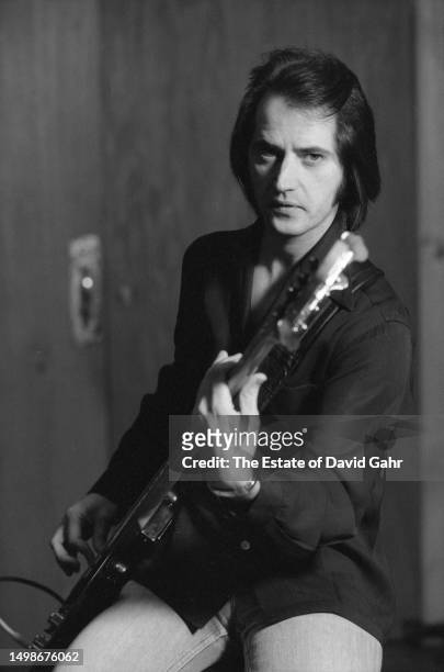 American musician, record producer, bass player and founding member of the E Street Band, Garry Tallent poses for a portrait during recording...