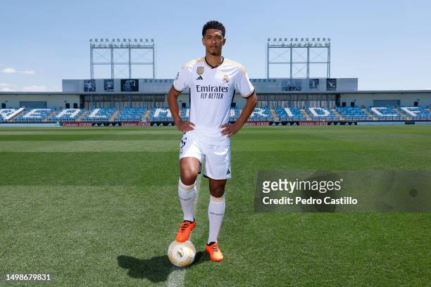 Jude Bellingham, new Real Madrid player, is unveiled at Valdebebas training ground on June 15, 2023 in Madrid, Spain.