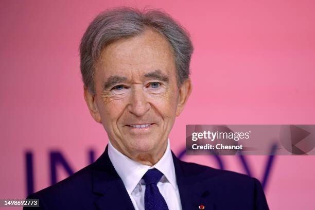 Chairman and Chief Executive Officer of LVMH Moet Hennessy Louis Vuitton, Bernard Arnault attends the Viva Technology conference at Parc des...