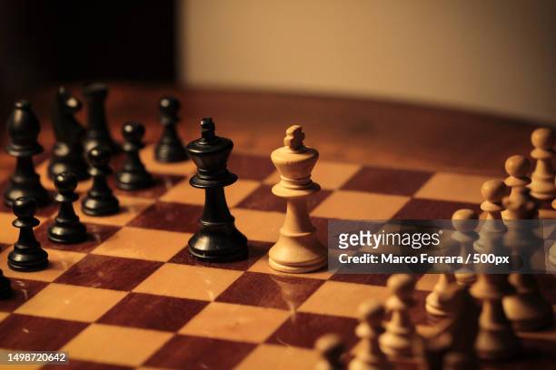 close-up of chess board - chess board overhead stock pictures, royalty-free photos & images