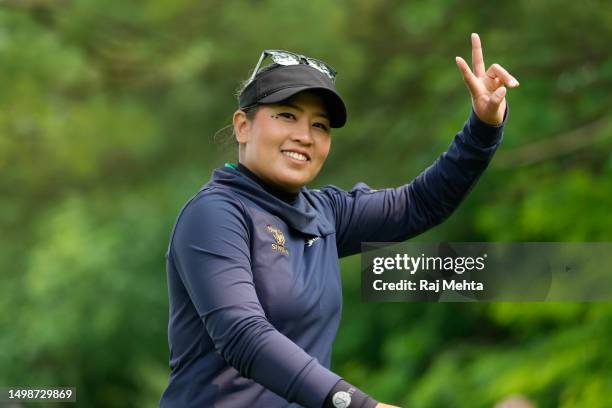 Jasmine Suwannapura of Thailand walks off the 16th tee during the first round of the Meijer LPGA Classic for Simply Give at Blythefield Country Club...