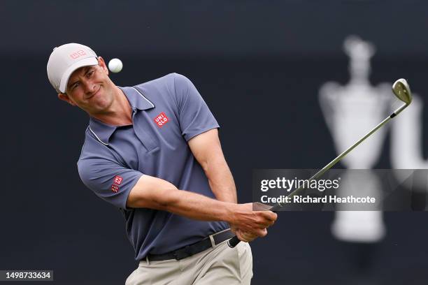 Adam Scott of Australia plays a second shot on the sixth hole during the first round of the 123rd U.S. Open Championship at The Los Angeles Country...