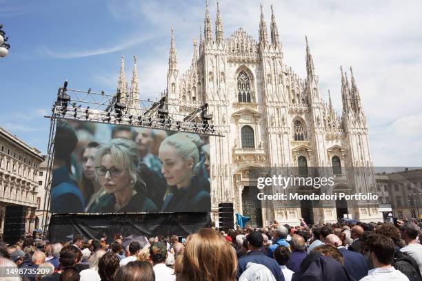 The state funeral of the Italian politician and businessman Silvio Berlusconi in the Duomo. In the photo, his daughter Marina Berlusconi and his...