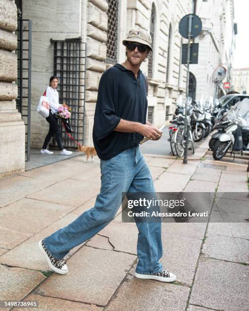 Jacob Elordi is seen in Milan on June 15, 2023 in Milan, Italy.