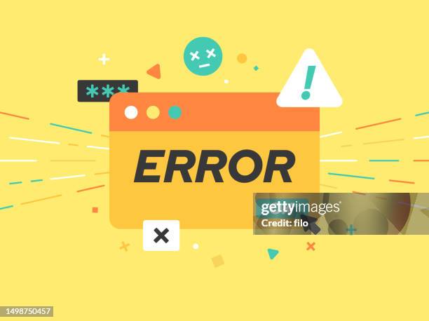 error mistake problem warning notification window - windows operating system stock illustrations