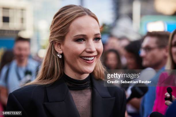 Jennifer Lawrence attends the Berlin Premiere of Sony Pictures' "No Hard Feelings" at Zoo Palast on June 15, 2023 in Berlin, Germany.