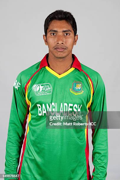 Soumya Sarkar of Bangladesh poses during a ICC U19 Cricket World Cup 2012 portrait session at Allan Border Field on August 6, 2012 in Brisbane,...