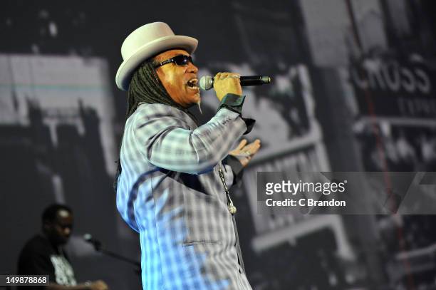 Melle Mel performs on stage for the premiere of Ice-T's documentary 'Something From Nothing':'The Art of Rap' at HMV Hammersmith Apollo on July 19,...
