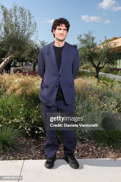 Louis Garrel attends a photocall during Fendi Men's SS24 Fashion Show at Fendi Factory on June 15, 2023 in Florence, Italy.