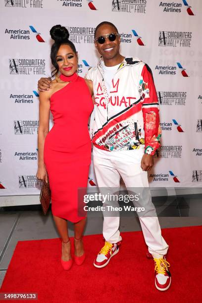 Janell Snowden and Doug E. Fresh attend the 2023 Songwriters Hall of Fame Induction and Awards Gala at the New York Marriott Marquis on June 15, 2023...