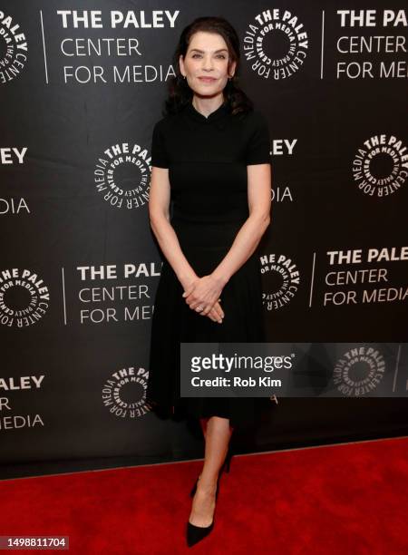 Julianna Margulies attends a panel for "Media's Role In Combating Antisemitism: Jewish Representation On Television" at The Paley Center for Media on...