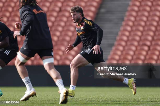 Chiefs Alex Nankivell in action during a media opportunity ahead of the Super Rugby Pacific semi final between the Chiefs and the Brumbies, at FMG...