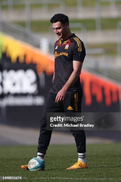 Chiefs Shaun Stevenson looks on during a media opportunity ahead of the Super Rugby Pacific semi final between the Chiefs and the Brumbies, at FMG...