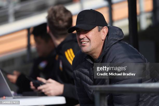 Chiefs coach Clayton McMillan looks on during a media opportunity ahead of the Super Rugby Pacific semi final between the Chiefs and the Brumbies, at...