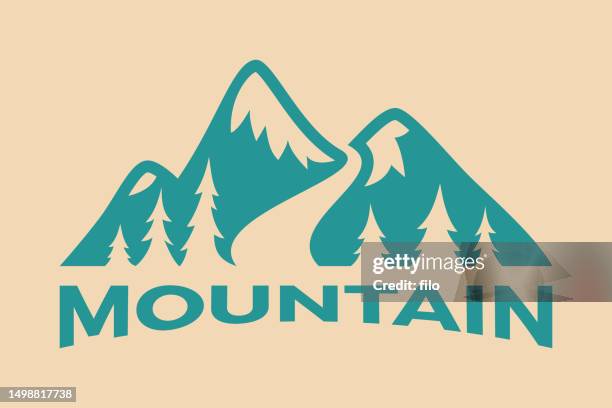mountain tree symbol design element - park path stock illustrations