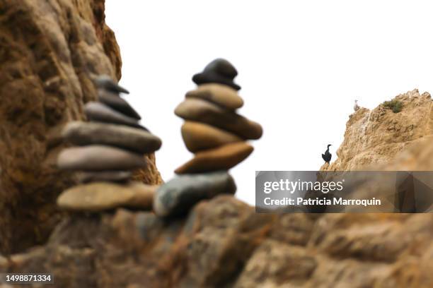 rock formation at el matador state beach - malibu beach california stock pictures, royalty-free photos & images