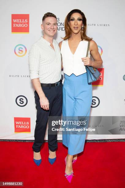 John Robbie and Marti Gould Cummings attend the 2023 Stonewall Vision Awards at The Ziegfeld Ballroom on June 15, 2023 in New York City.