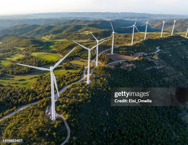wind turbine in spain - renewable energy stockfoto's en -beelden