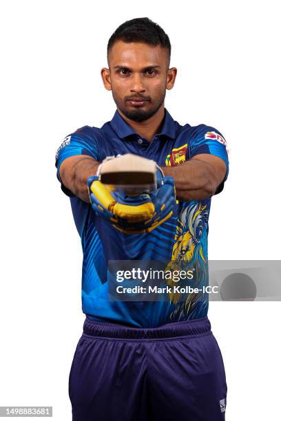 Dasun Shanaka of Sri Lanka poses for a photograph prior to the ICC Men's Cricket World Cup Qualifiers on June 14, 2023 in Bulawayo, Zimbabwe.