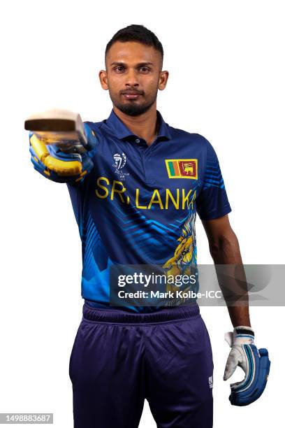 Dasun Shanaka of Sri Lanka poses for a photograph prior to the ICC Men's Cricket World Cup Qualifiers on June 14, 2023 in Bulawayo, Zimbabwe.