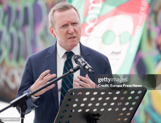 The Irish ambassador to Spain, Frank Smyth, during the presentation of 'Bloomsday Madrid-Dublin 2023', on 16 June, 2023 in Madrid, Spain. Madrid and...